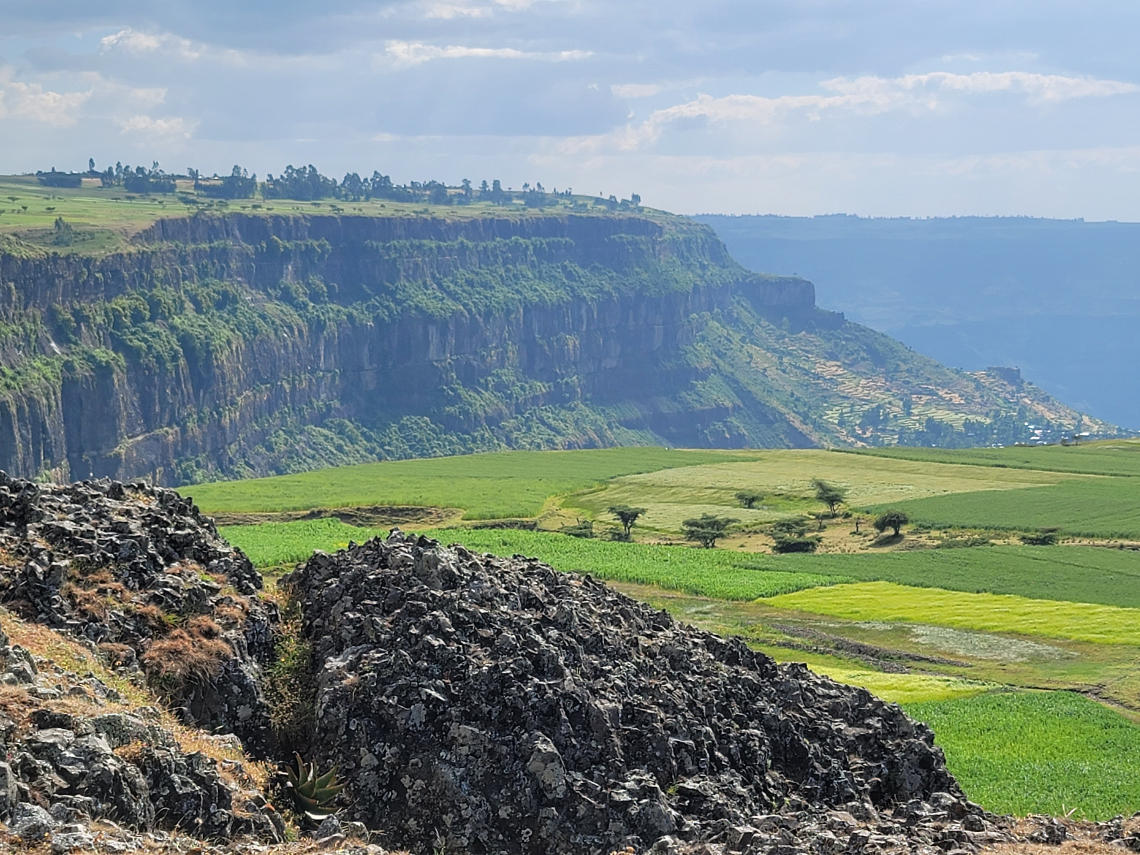 A landscape photographed during Gobena and his wife's journey to Ensaro, Ethiopia